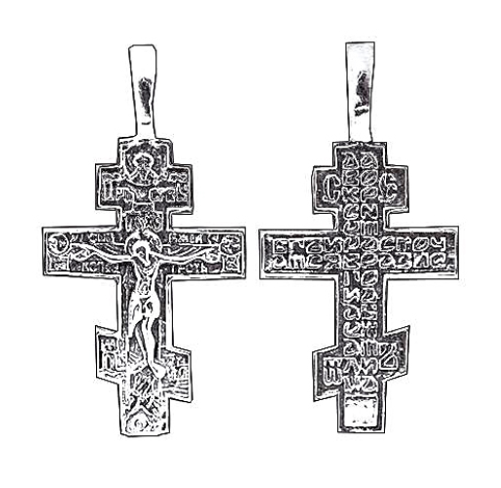 Крест православный нательный серебряный арт. 5-002ч