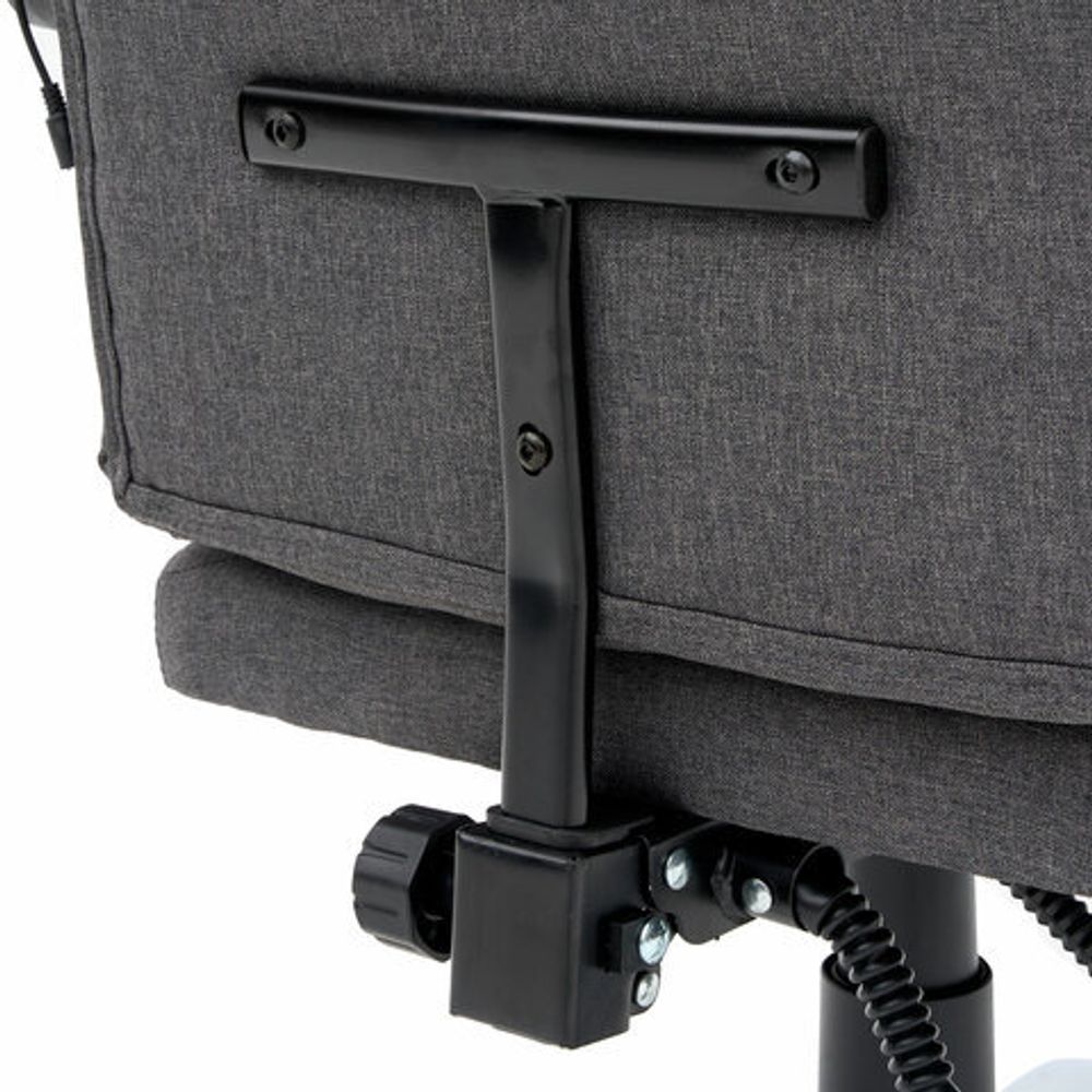 Кресло офисное CROMEX (КРОМЕКС) "Chill MS-005", с функцией вибромассажа, подножка, ткань, серое, 532959