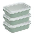 Комплект контейнеров прямоугольных из 3х по 1300 мл цвет оливковый