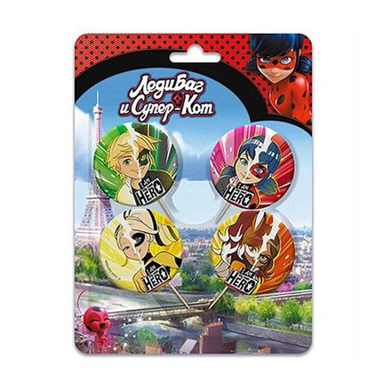 Набор свечей для торта Леди Баг 4шт