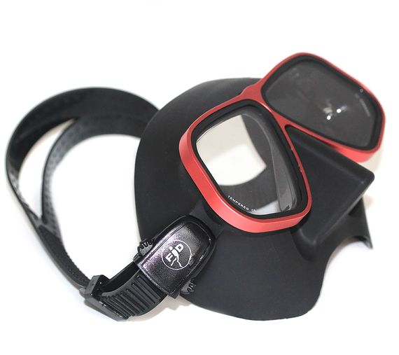 Маска FanDiver F299 с алюминиевой рамкой черный/красный