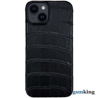 Leather Case for iPhone 14 Black (Чёрный крокодил)