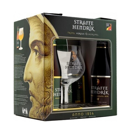 Пивной Подарочный Набор Штраффе Хендрик / Straffe Hendrik 4*0.33+Бокал