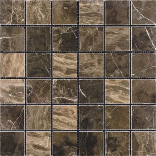 M056-15P Мозаика из мрамора Natural Adriatica коричневый квадрат