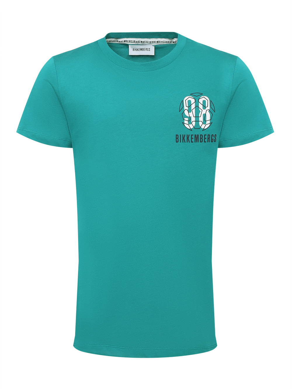 Футболка BIKKEMBERGS Изумрудный/Термопринт: 98, футбольный мяч, логотип Мальчик
