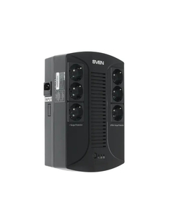 SVEN Источник бесперебойного питания SVEN UP-L1000E, с 6 выходными розетками (3 с питанием от батареи +3 сетевой фильтр)