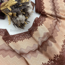 Кружево эластичное бежево-коричневое 23 см