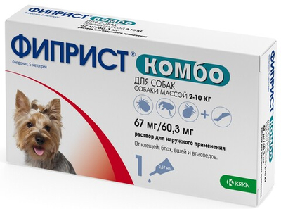 Капли Фиприст Комбо 0,67 мл (собаки 2-10кг), 1 пип
