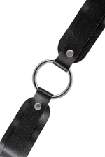 Черный кожаный чокер-ошейник со скруглёнными углами