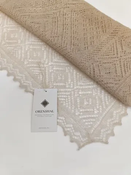 Оренбургский пуховый палантин А14060-31 светло-бежевый