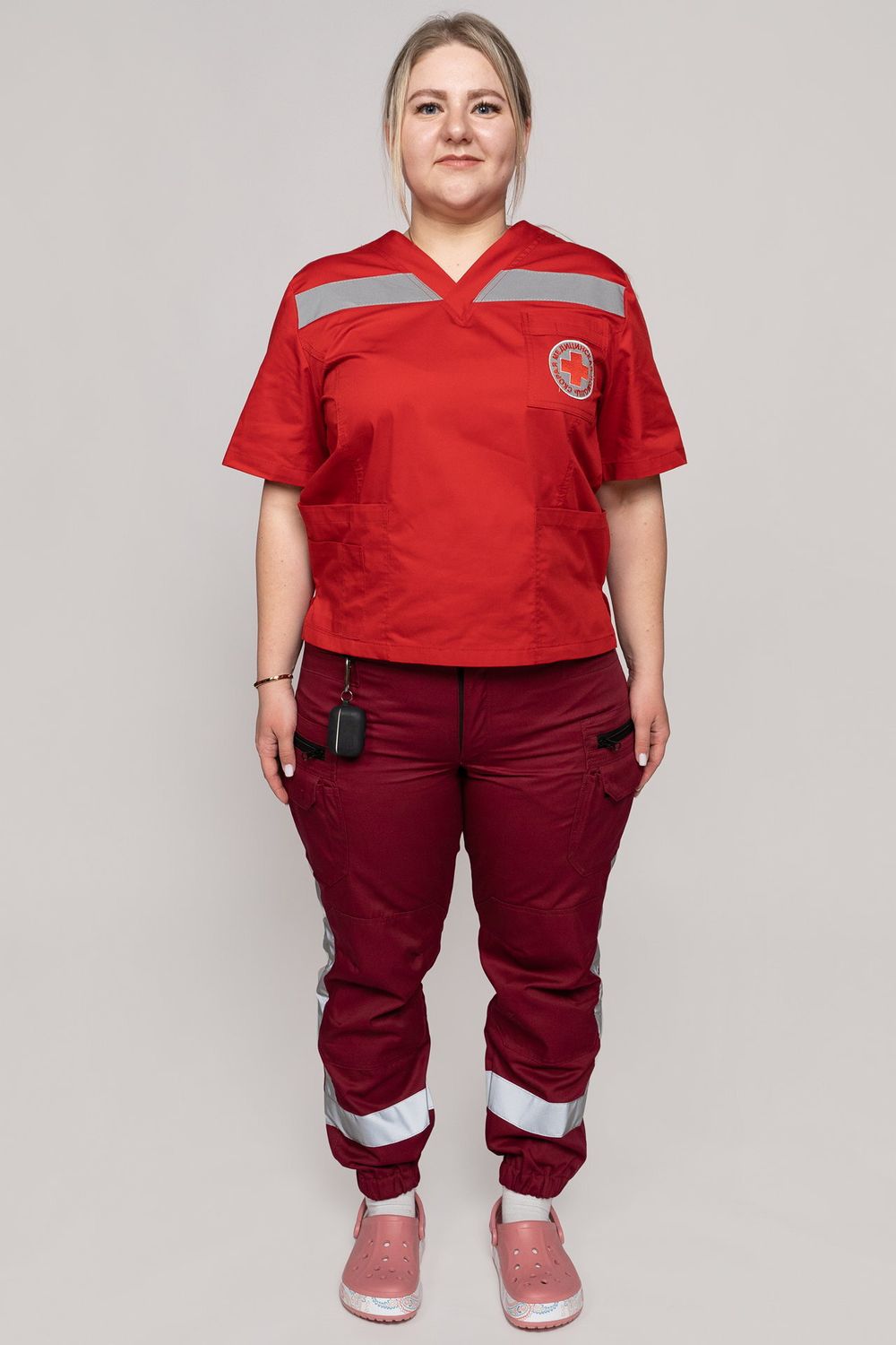 Брюки-джоггеры демисезонные женские Скорая помощь MedicLine цв. БОРДОВЫЙ
