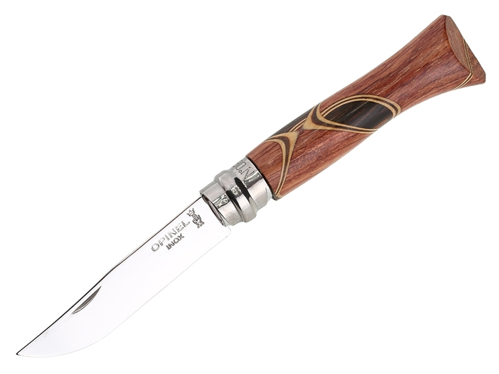 Нож Opinel серии Tradition Luxury №06 Chaperon, клинок 7см, нерж.сталь, зерк.полировка, африканское дерево (2 шт./уп.)