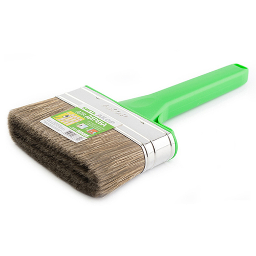 Кисть "Работы по дереву" 120*35мм (искуственная щетина, зеленая рукоятка) АКОР арт.333-482