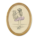 Девочка с мишкой, панно 19х24 см [Арт. S000IE8]