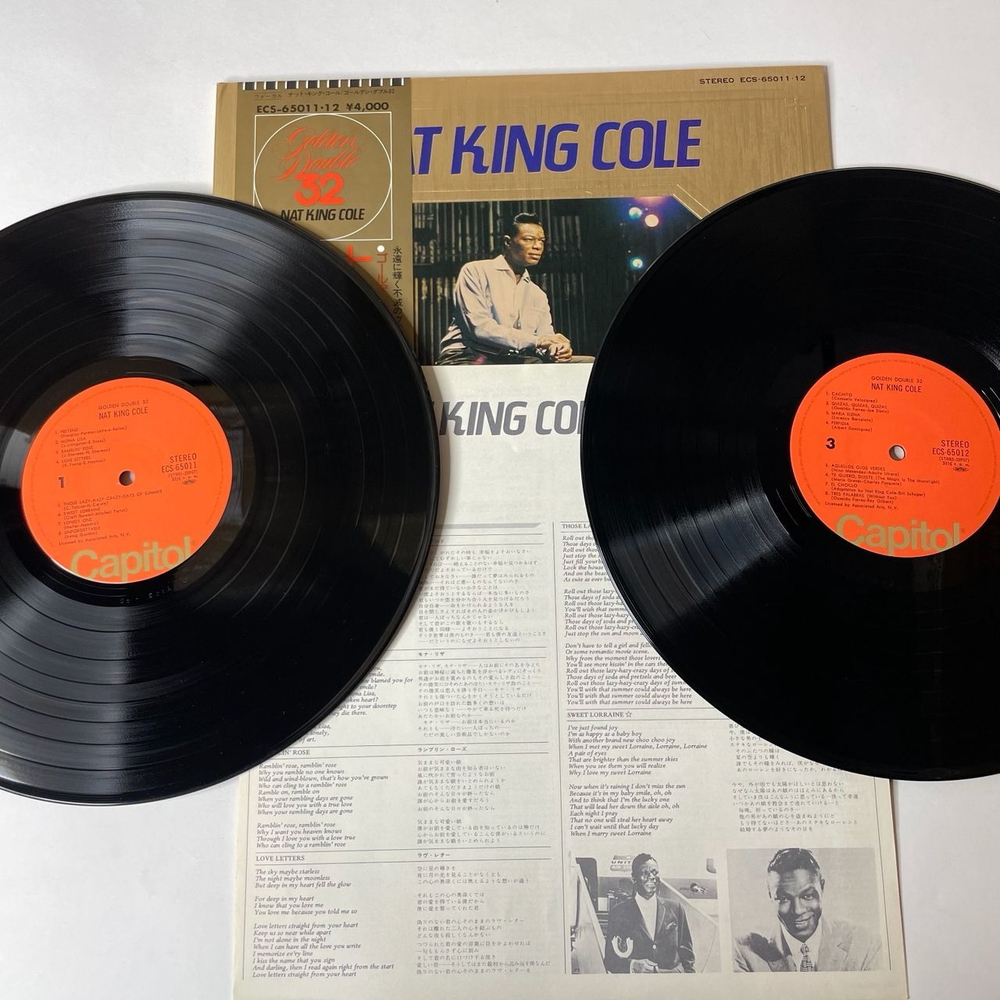 Винтажная виниловая пластинка LP Nat King Cole Golden Double 32 (Japan 1975) (Obi)