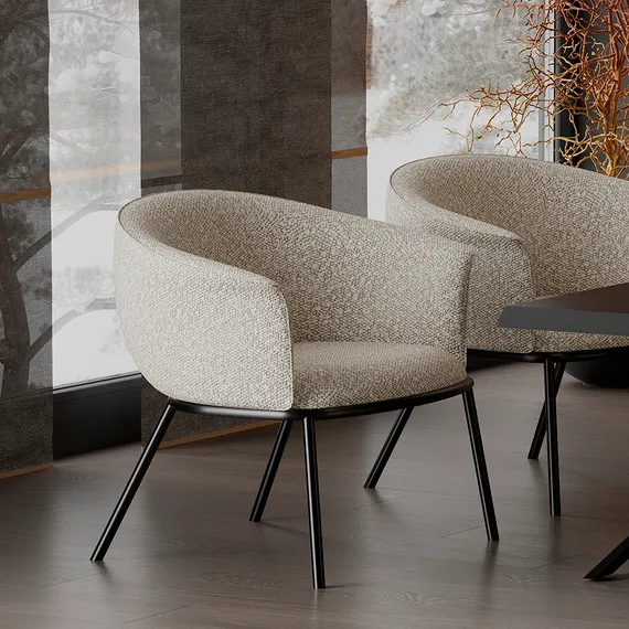 Кресло Paal серое букле