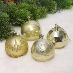 Новогодние шары «Зимняя вечеринка» 6 см (набор 16 шт), Золото