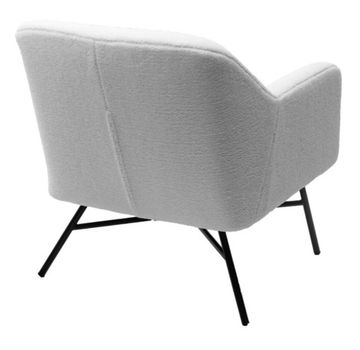 Кресло SHEEP NINI-01 Белый, teddy / черный каркас