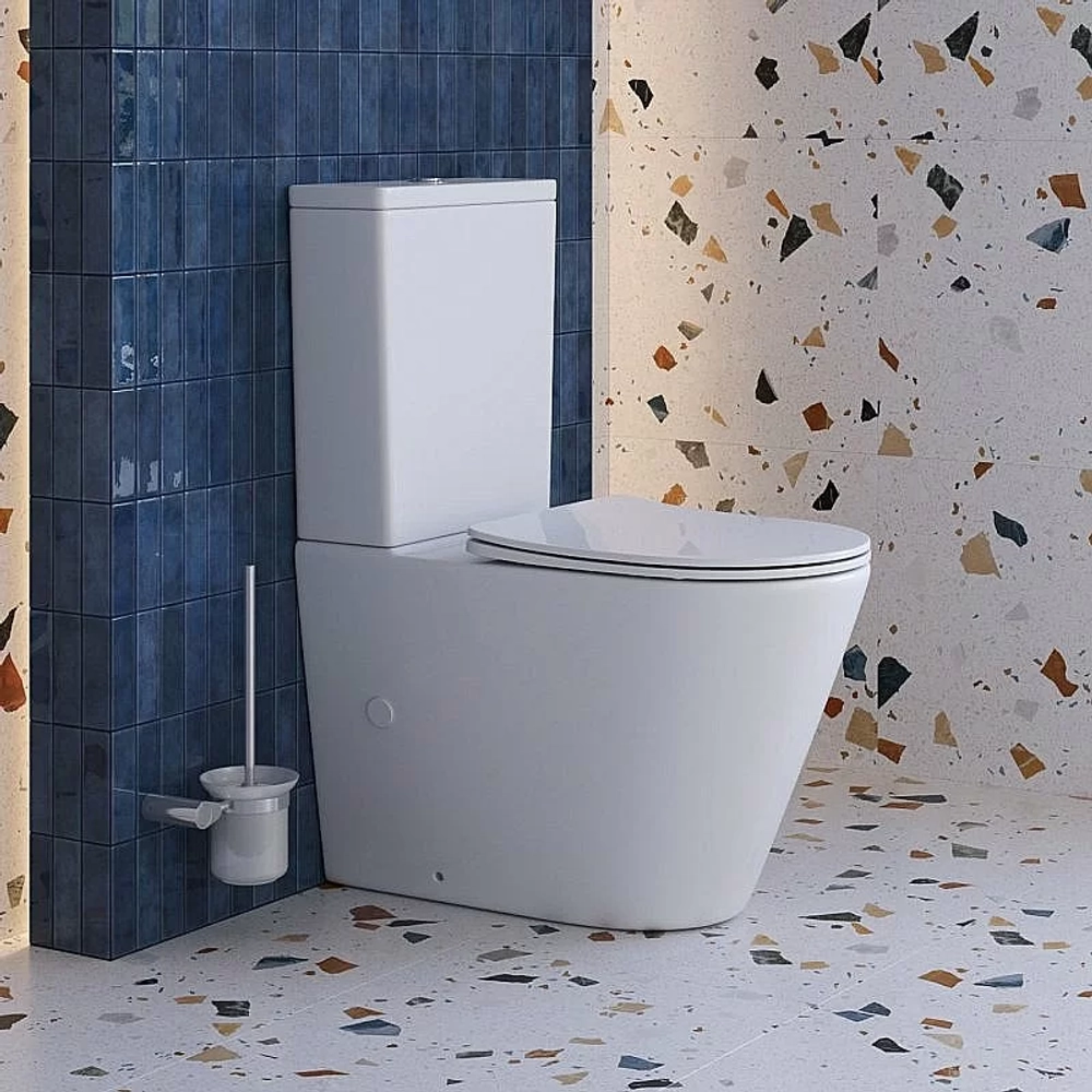 Унитаз напольный BelBagno FLAY-TOR BB2149CP-TOR/SC белый, с крышкой микролифт, с бачком, безободковый, слив-торнадо