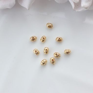 Бусина разделитель (спейсер) фриформ, 4,5*3 мм, позолота, 10 штук, Р044