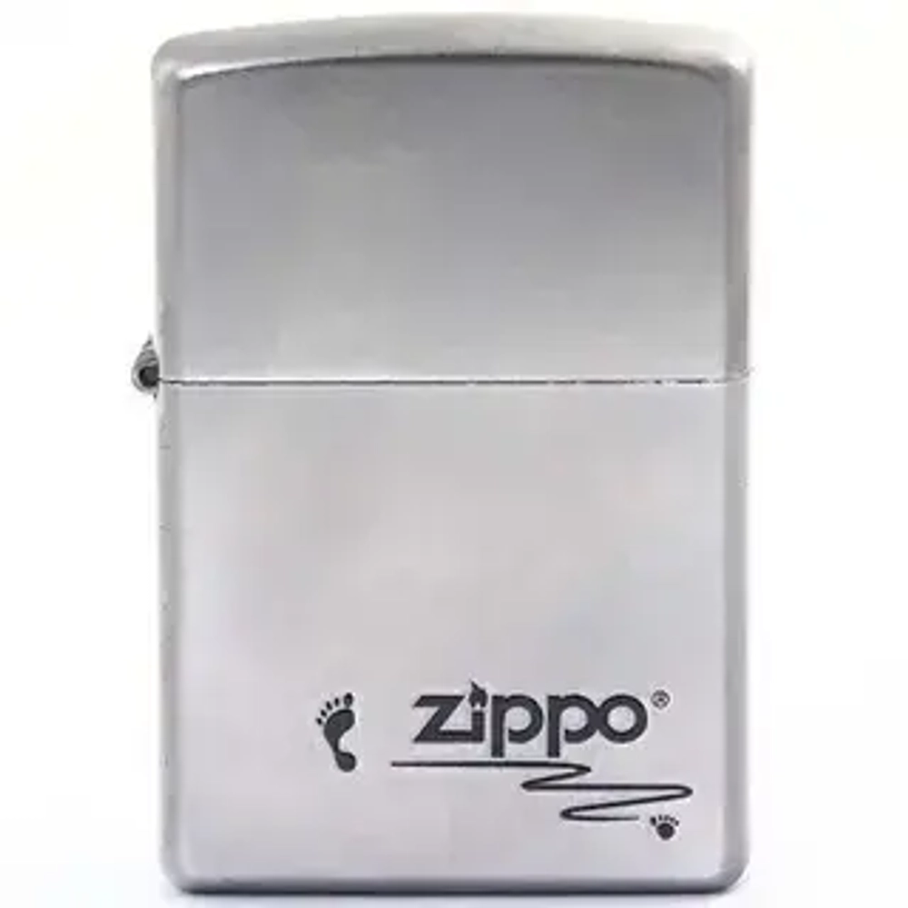 Зажигалка Zippo 205 Footprints Satin Chrome