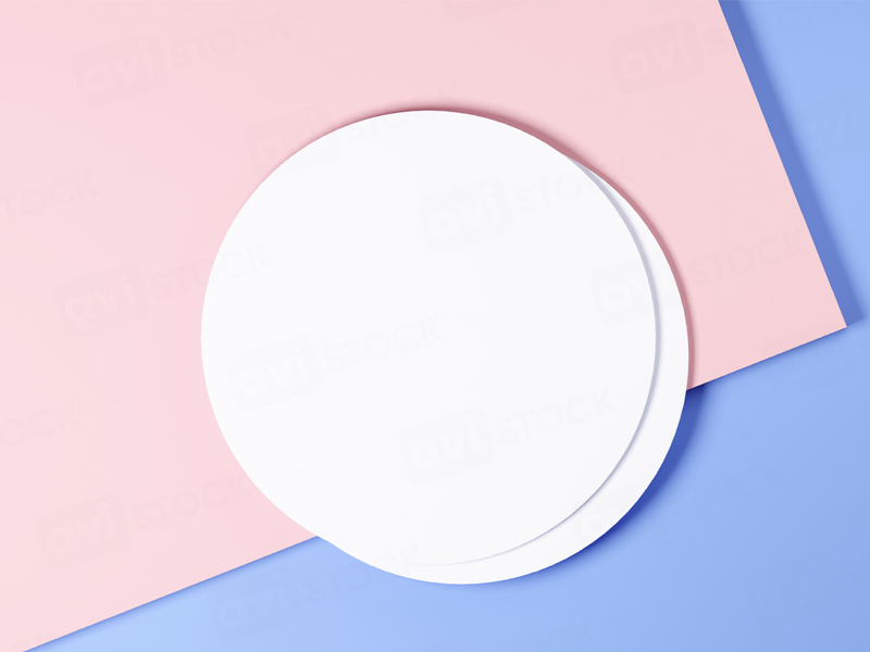 Пустая круглая визитка (Вид сверху)