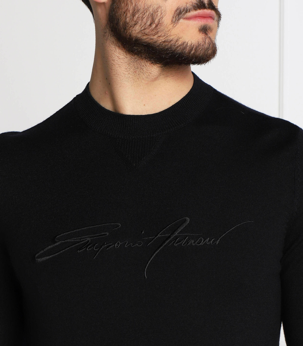 Хлопковый свитер Emporio Armani - темно-синий(6L1MXJ 1MBPZ)