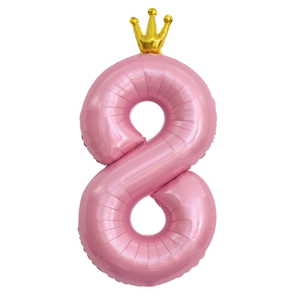 Фольгированные цифры с короной 102 см в ассортименте