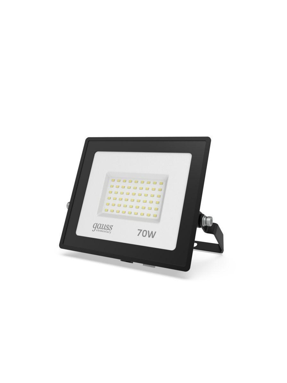 Прожектор светодиодный Elementary 70Вт 6500К IP65 5950лм 175-265В ДО ПРОМО G2 черн. GAUSS 613100370P