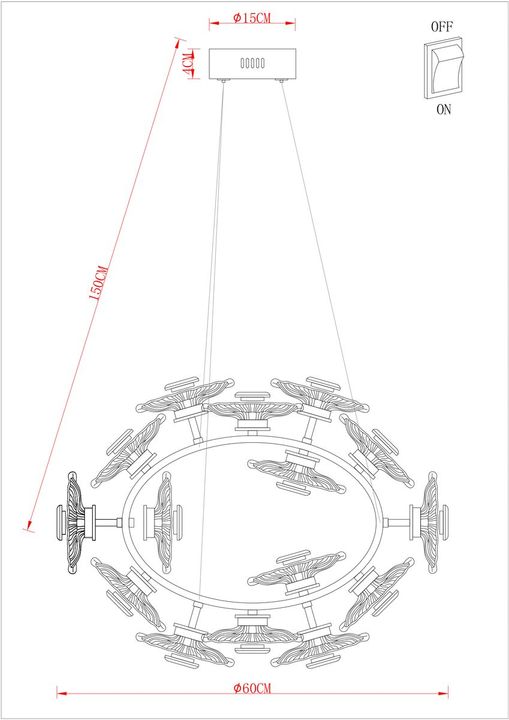Подвесная светодиодная люстра Arte Lamp Cherish A2097LM-90GO