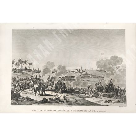Битва при Абукире. Гравюра из альбома Военные кампании Франции. Париж. 1834