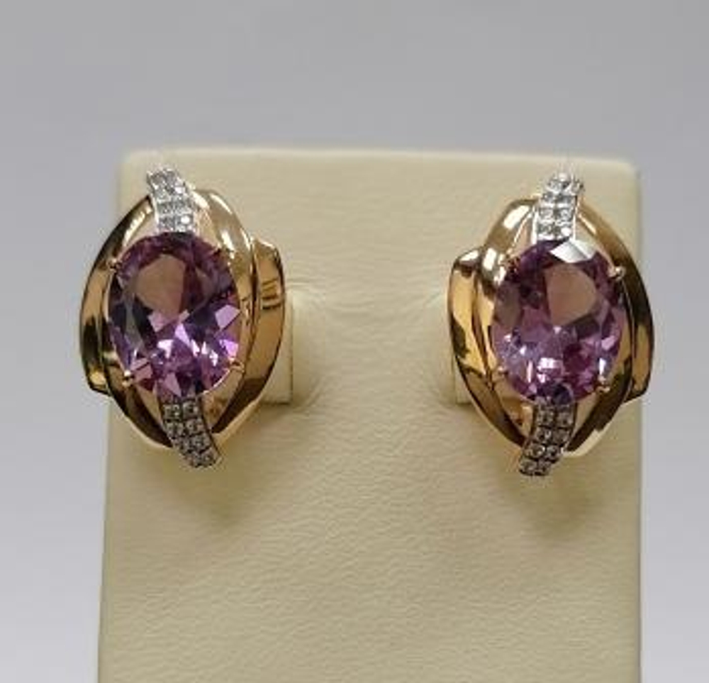 Серьги из золота с александритом