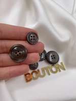 Пуговицы на прокол ХугоБ. темно-коричневые с перламутровым переливом