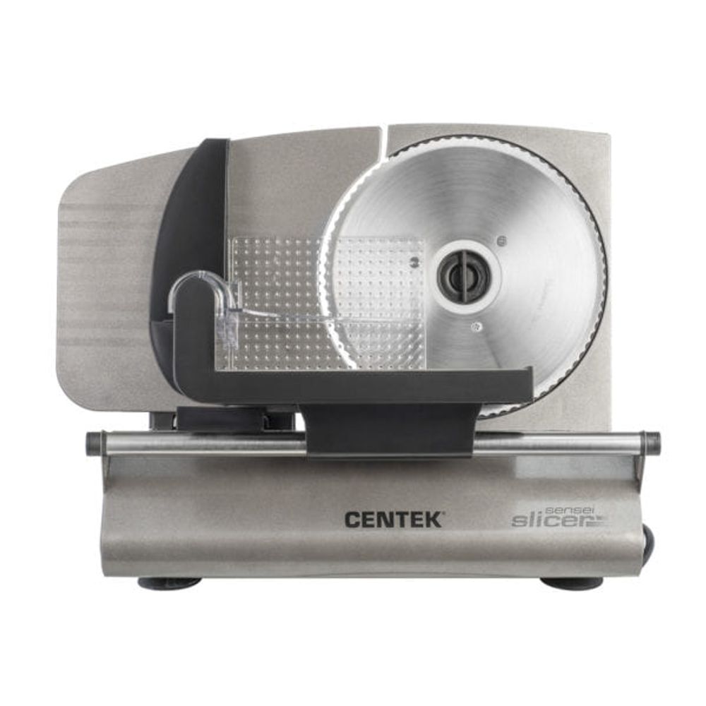 Слайсер для нарезки CENTEK CT-1380 толщина нарезки 3-15мм, держатель крайнего ломтика, ломтерезка, мощн. 150 Вт
