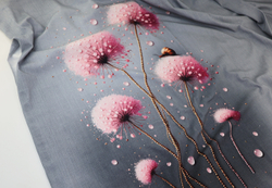 РОЗОВЫЕ ОДУВАНЧИКИ - Кулирка с лайкрой, компакт пенье (ДЖ69 Маша) (к1 неравномерный прокрас местами, полочка задета)