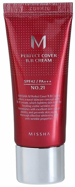 Крем ВВ для коррекции тона лица MISSHA Perfect Cover BB Cream оттенок №21, 20мл.