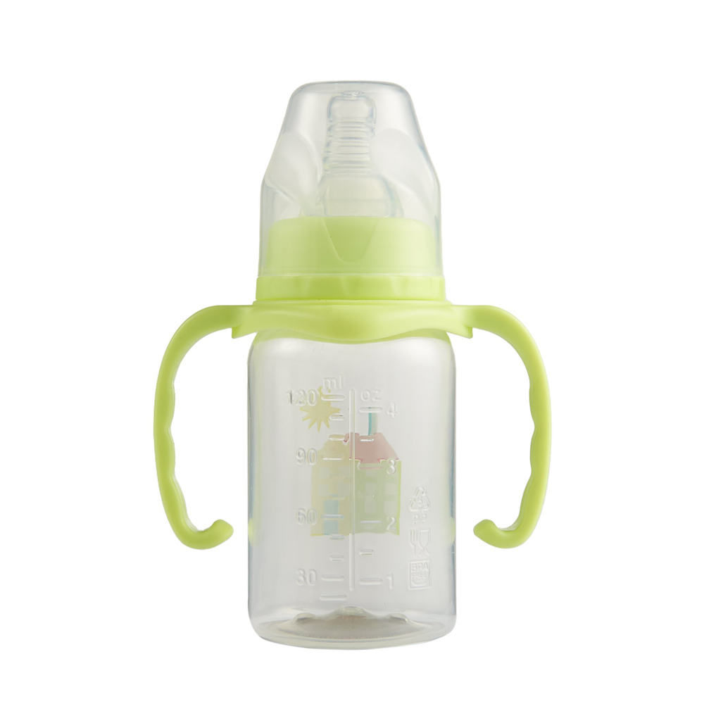 Бутылочка с ручками с силиконовой соской со средним потоком ПОМА 140 мл. с 4 месяцев, салатовый