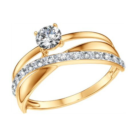 Кольцо из золота с фианитами