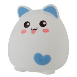 Ночник - светильник светодиодный ЭРА NLED-414-2W-BU аккумуляторный мягкий силиконовый белый с синим | Ночники