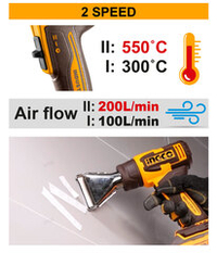 Фен аккумуляторный 20В 1хАКБ 4Ач и ЗУ SUPER INGCO HGLI20065 INDUSTRIAL