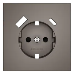 Накладка для розетки с заземлением и защитными шторками, с USB A+C, S70 (капучино) vls001014