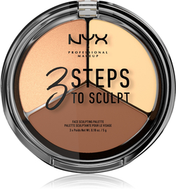NYX Professional Makeup 3 Steps To Sculpt - палитра для контурирования лица, 15 g