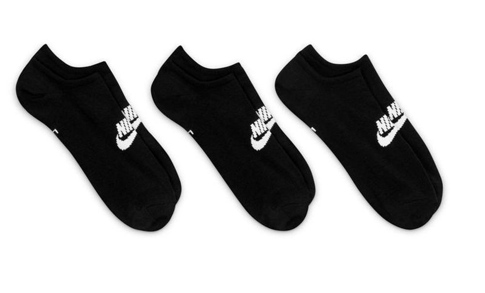 Теннисные носки Nike Sportswear Everyday Essential No Show 3P - black/white