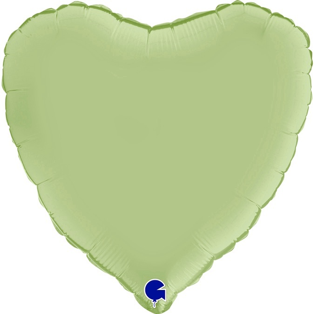 Сердце сатин оливковое 46 см