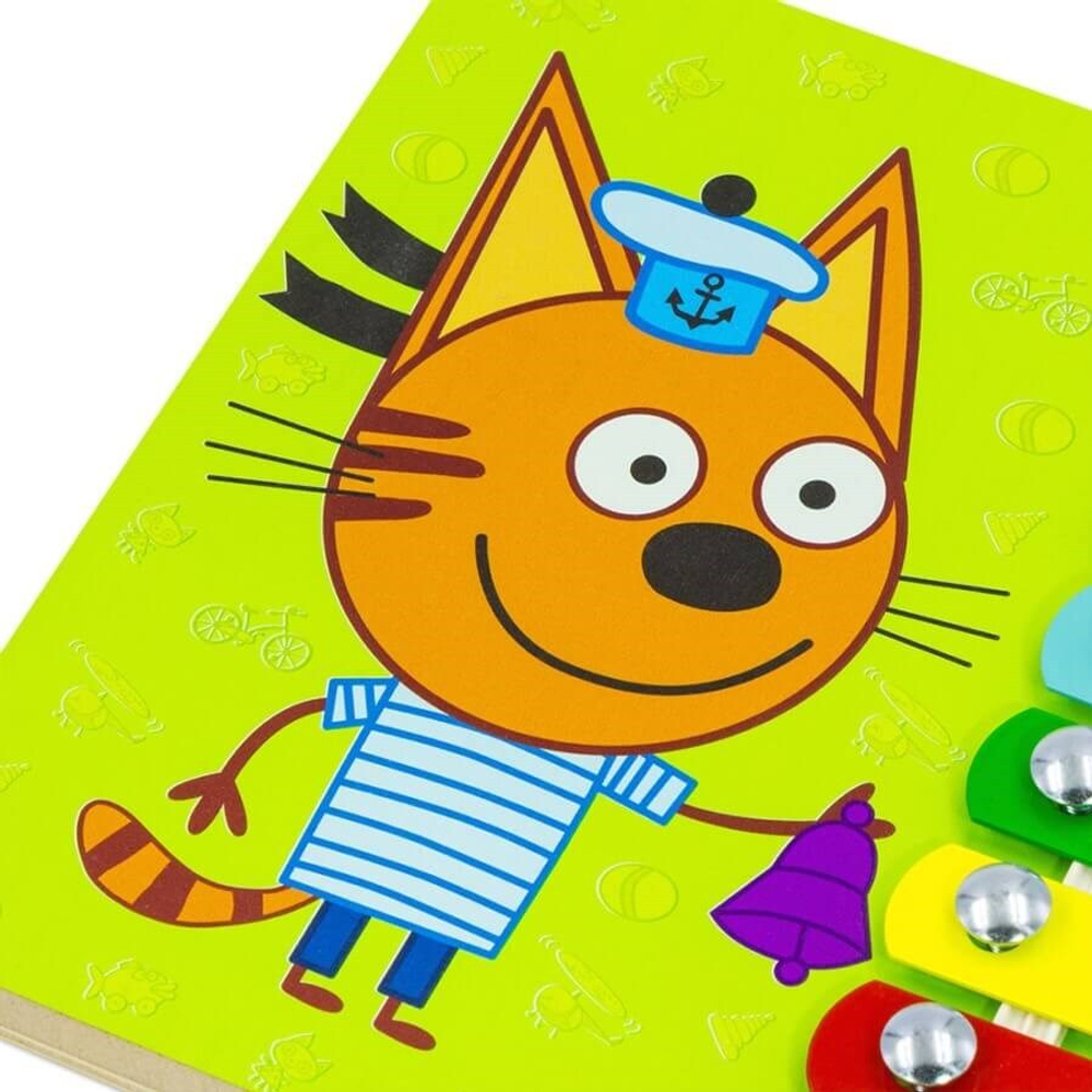 Металлофон Коржик Три кота, развивающая игрушка для детей, обучающая игра из дерева