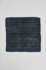 Шерстяной платок Ласточка и тюльпан DARK BLUE 70×70