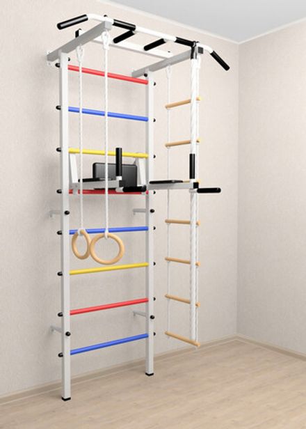 Шведская стенка Sv Pro 803 (Турник Pro/Брусья/стойка/Канат/Kольца/Лестница)