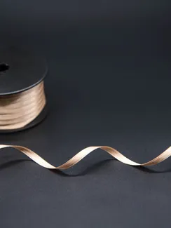 Лента атласная, 6 мм, бежевый (золото)