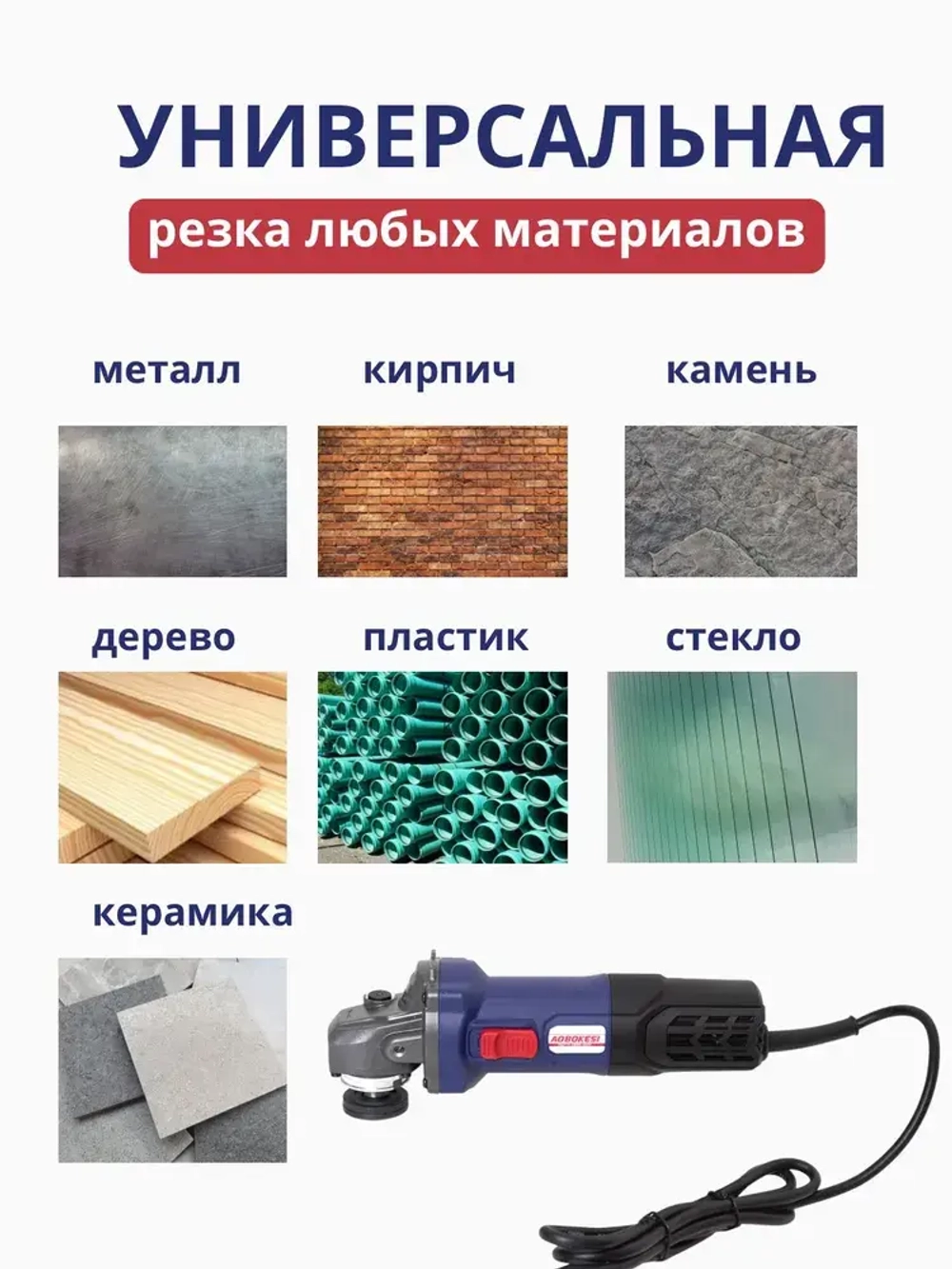 Болгарка / УШМ,115 мм диаметр диска, 850 Вт мощность, 12000 об/мин