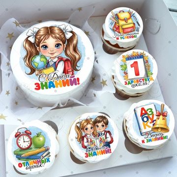 Бенто торт + капкейки на День знаний для ученика/ученицы